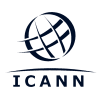 ICANN logo, representing the organization overseeing global internet domain name registration and management.